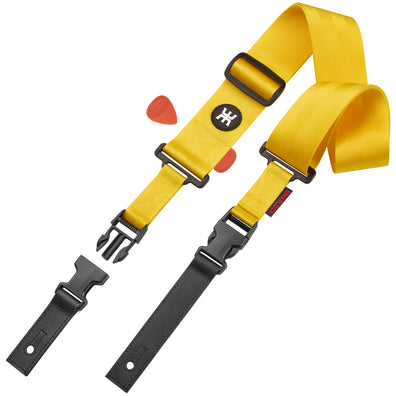 AMUMU SNAPLOCK Graļ¬ti Yellow Guitar Strap ā Quick-Release, Heavy-Duty & Ultra Comfortable